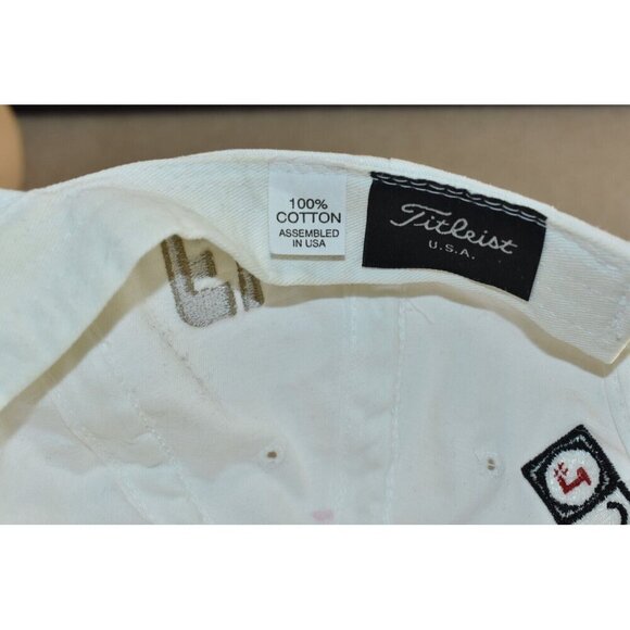 Titleist FJ Footjoy Unisex Adult White/Gold Embroidery Golf Hat Cap Adjustable - Picture 8 of 9